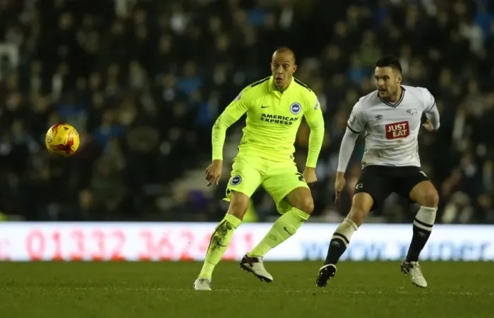 Framed Print : Intense Championship Showdown: Derby County vs. Brighton and Hove Albion at iPro Stadium (12DEC15)