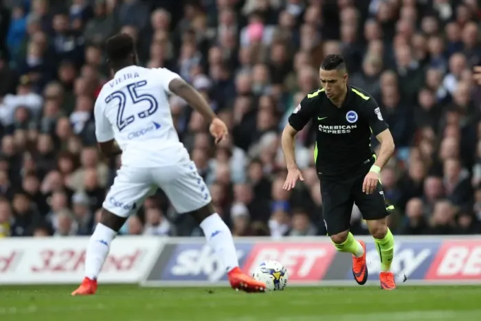 Framed Print : Intense Championship Showdown: Leeds United vs. Brighton and Hove Albion at Elland Road (18MAR17)
