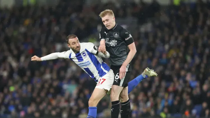 Framed Print : Intense Clash: Brighton & Hove Albion vs. Burnley at American Express Community Stadium (February 2019)