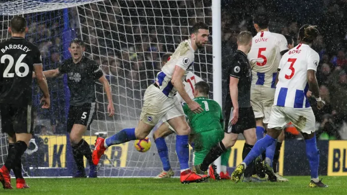 Framed Print : Intense Clash: Brighton & Hove Albion vs. Burnley at American Express Community Stadium (February 2019) Framed Print : Intense Clash: Brighton & Hove Albion vs. Burnley at American Express Community Stadium (February 2019)