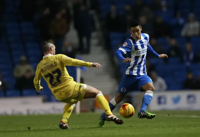 Framed Print : Intense Face-off: Chicksen vs. Millwall (12DEC14) - Brighton & Hove Albion vs. Millwall Championship Match Framed Print : Intense Face-off: Chicksen vs. Millwall (12DEC14) - Brighton & Hove Albion vs. Millwall Championship Match