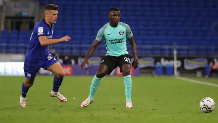 Framed Print : Intense Moment: Cardiff City vs Brighton and Hove Albion in Carabao Cup Clash (24th August 2021) Framed Print : Intense Moment: Cardiff City vs Brighton and Hove Albion in Carabao Cup Clash (24th August 2021)