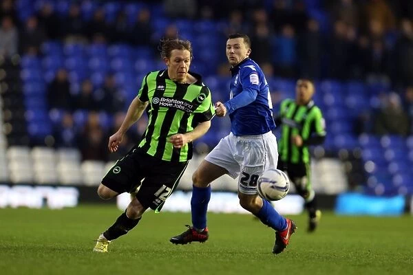 Intense Moment: Craig Mackail-Smith Charges Forward Against Birmingham City in Npower Championship Clash (January 2013)