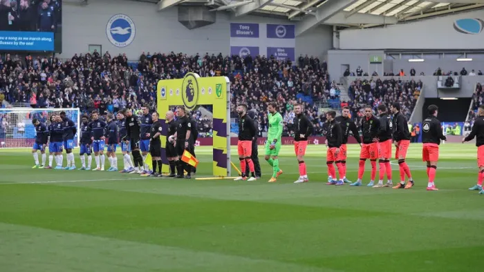 Framed Print : Intense Premier League Clash: Brighton & Hove Albion vs. Norwich City (02APR22) Framed Print : Intense Premier League Clash: Brighton & Hove Albion vs. Norwich City (02APR22)
