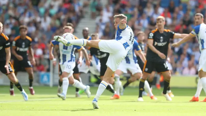 Framed Print : Intense Premier League Clash: Brighton & Hove Albion vs. Leeds United (27AUG22) Framed Print : Intense Premier League Clash: Brighton & Hove Albion vs. Leeds United (27AUG22)