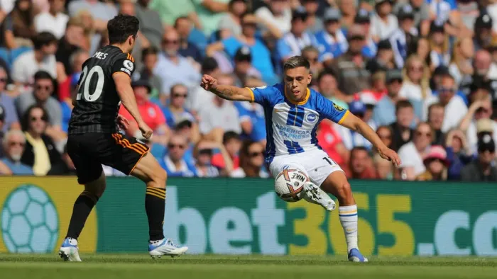 Framed Print : Intense Premier League Clash: Brighton & Hove Albion vs. Leeds United (27AUG22) Framed Print : Intense Premier League Clash: Brighton & Hove Albion vs. Leeds United (27AUG22)