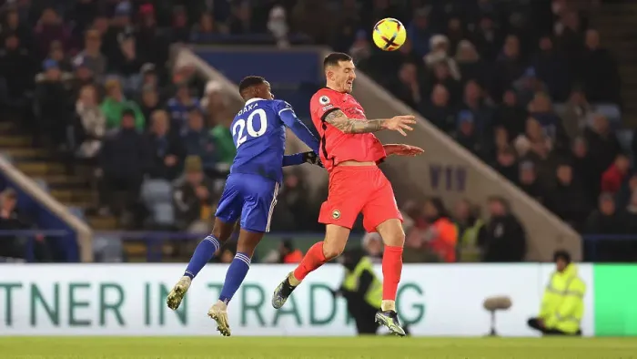 Framed Print : Intense Premier League Clash: Leicester City vs. Brighton and Hove Albion (21st January 2023)
