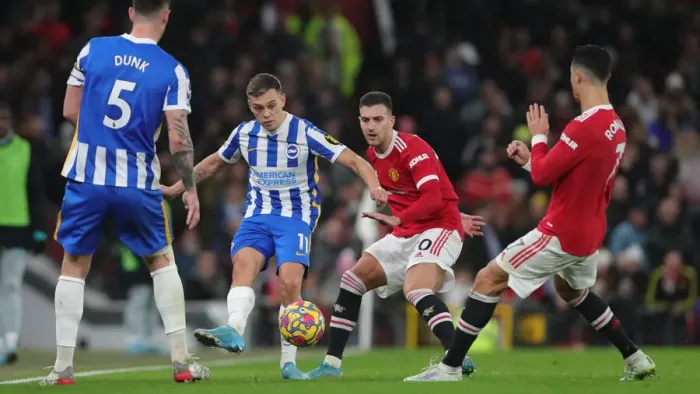Framed Print : Intense Premier League Clash: Manchester United vs. Brighton & Hove Albion (15FEB22) Framed Print : Intense Premier League Clash: Manchester United vs. Brighton & Hove Albion (15FEB22)