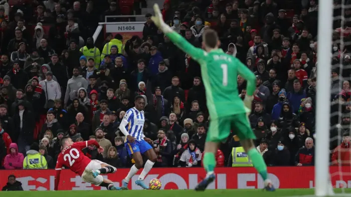 Framed Print : Intense Premier League Clash: Manchester United vs. Brighton and Hove Albion at Old Trafford (15FEB22) Framed Print : Intense Premier League Clash: Manchester United vs. Brighton and Hove Albion at Old Trafford (15FEB22)