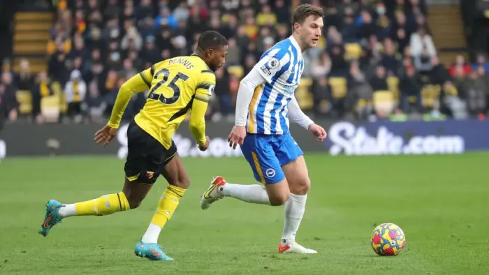 Framed Print : Intense Premier League Clash: Watford vs. Brighton and Hove Albion (12FEB22)