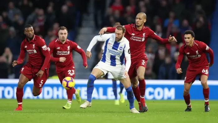 Framed Print : Intense Premier League Showdown: Brighton & Hove Albion vs. Liverpool (January 9, 2019)