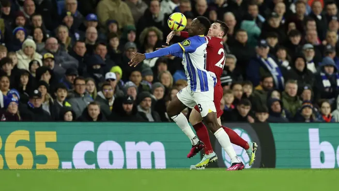 Framed Print : Intense Premier League Showdown: Brighton & Hove Albion vs. Liverpool (14Jan23) Framed Print : Intense Premier League Showdown: Brighton & Hove Albion vs. Liverpool (14Jan23)