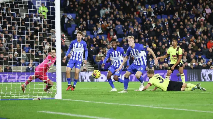 Framed Print : Intense Premier League Showdown: Brighton & Hove Albion vs. Burnley (09DEC23) Framed Print : Intense Premier League Showdown: Brighton & Hove Albion vs. Burnley (09DEC23)