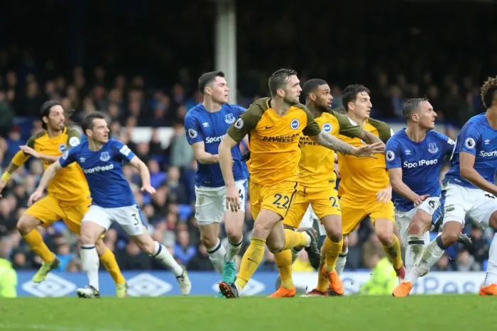 Framed Print : Intense Premier League Showdown: Everton vs. Brighton and Hove Albion at Goodison Park (10MAR18)