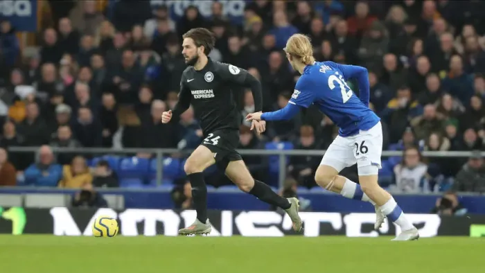 Framed Print : Intense Premier League Showdown: Everton vs. Brighton and Hove Albion at Goodison Park (11Jan20)