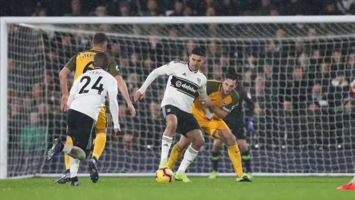 Framed Print : Intense Premier League Showdown: Fulham vs. Brighton and Hove Albion at Craven Cottage (29 JAN 19)
