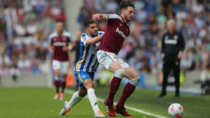 Framed Print : Intense Rivalry: Neal Maupay vs. Declan Rice - Battle for Possession (Brighton & Hove Albion vs. West Ham United, 22MAY22) Framed Print : Intense Rivalry: Neal Maupay vs. Declan Rice - Battle for Possession (Brighton & Hove Albion vs. West Ham United, 22MAY22)