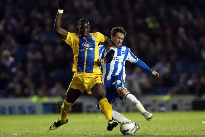 Framed Print : Intense Rivalry: Wayne Bridge vs. Yannick Bolasie Clash in Brighton & Hove Albion vs. Crystal Palace Championship Play-Off Semi-Final (May 13, 2013) Framed Print : Intense Rivalry: Wayne Bridge vs. Yannick Bolasie Clash in Brighton & Hove Albion vs. Crystal Palace Championship Play-Off Semi-Final (May 13, 2013)