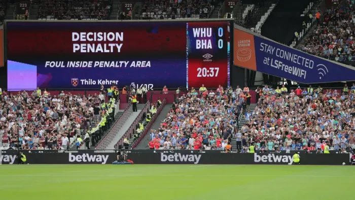 Framed Print : Intense Rivalry: West Ham United vs. Brighton and Hove Albion in the 2022-23 Premier League Clash