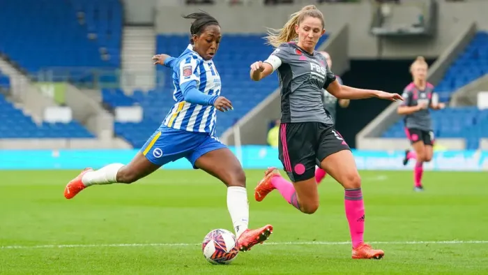 Framed Print : Intense WSL Clash: Brighton & Hove Albion Women vs. Leicester City Women (14NOV21) Framed Print : Intense WSL Clash: Brighton & Hove Albion Women vs. Leicester City Women (14NOV21)