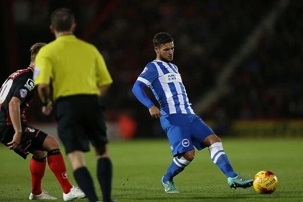 Jake Forster-Caskey of Brighton and Hove Albion in Action at Bournemouth's Goldsands Stadium during SkyBet Championship Match, November 2014