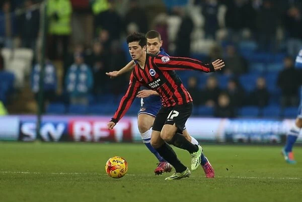Joao Carlos Teixeira in Action for Brighton Against Cardiff City, 10th February 2015