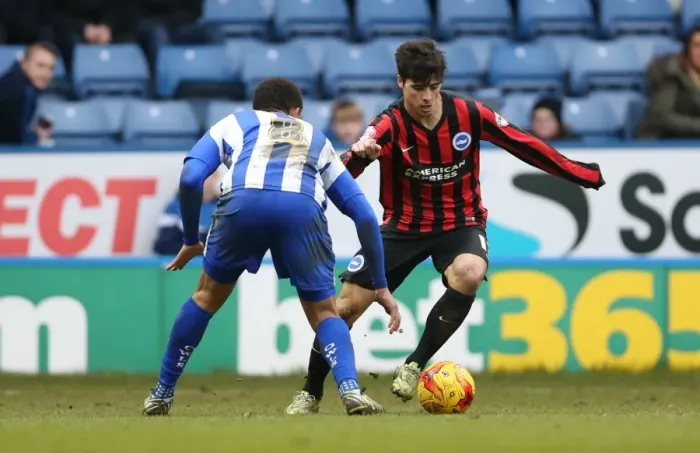 Framed Print : Joao Carlos Teixeira in Action for Brighton against Sheffield Wednesday, February 2015 Framed Print : Joao Carlos Teixeira in Action for Brighton against Sheffield Wednesday, February 2015