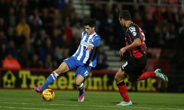 Joao Teixeira in Action at American Express Community Stadium: Brighton and Hove Albion vs Bournemouth, SkyBet Championship (1st November 2014)