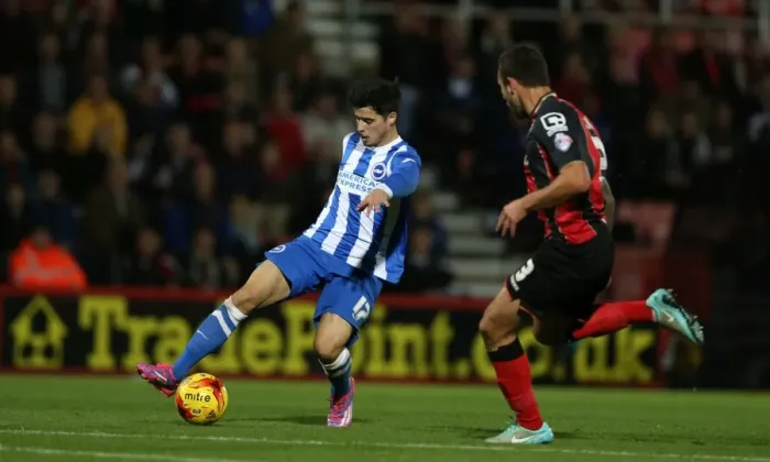 Framed Print : Joao Teixeira in Action at American Express Community Stadium: Brighton and Hove Albion vs Bournemouth, SkyBet Championship (1st November 2014) Framed Print : Joao Teixeira in Action at American Express Community Stadium: Brighton and Hove Albion vs Bournemouth, SkyBet Championship (1st November 2014)