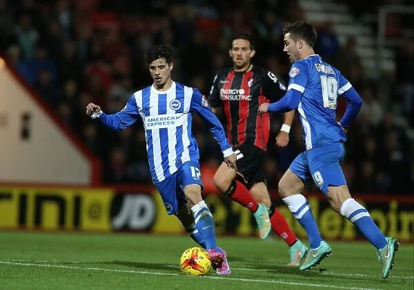 Joao Teixeira in Action: Brighton and Hove Albion vs Bournemouth, SkyBet Championship 2014 (American Express Community Stadium)