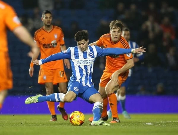 Joao Teixeira in Action: Brighton & Hove Albion vs Ipswich Town, Sky Bet Championship 2015