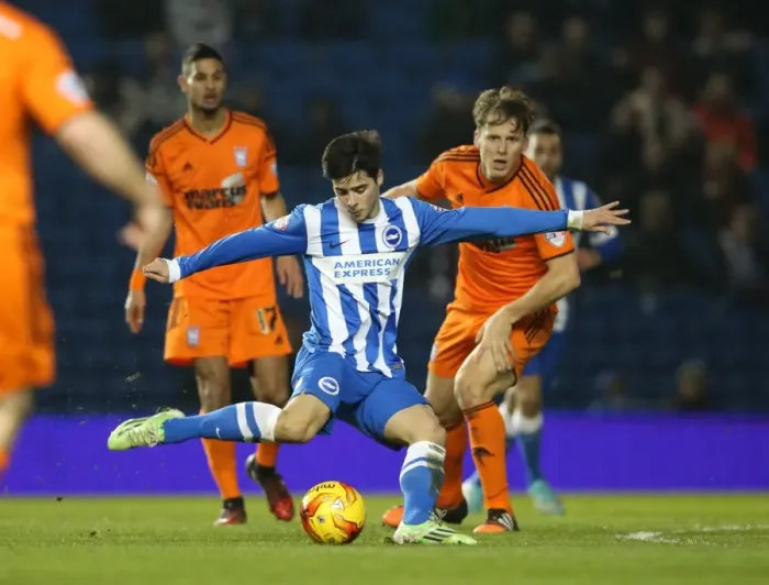 Framed Print : Joao Teixeira in Action: Brighton & Hove Albion vs Ipswich Town, Sky Bet Championship 2015 Framed Print : Joao Teixeira in Action: Brighton & Hove Albion vs Ipswich Town, Sky Bet Championship 2015