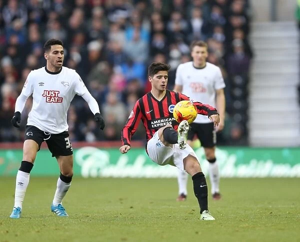 Joao Teixeira in Action: Derby County vs. Brighton & Hove Albion, Sky Bet Championship (6th December 2014)