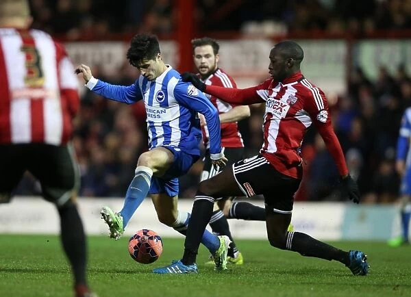 Joao Teixeira in Action: FA Cup Clash between Brentford and Brighton & Hove Albion (03JAN15)