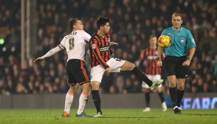 Framed Print : Joao Teixeira in Action: Fulham vs. Brighton & Hove Albion (December 2014) Framed Print : Joao Teixeira in Action: Fulham vs. Brighton & Hove Albion (December 2014)