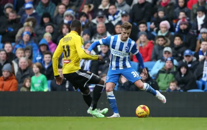 Framed Print : Joe Bennett in Action: Brighton & Hove Albion vs. Brentford (17Jan15) Framed Print : Joe Bennett in Action: Brighton & Hove Albion vs. Brentford (17Jan15)