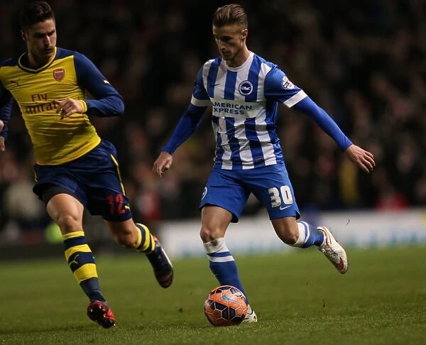 Joe Bennett in Action: Brighton and Hove Albion vs. Arsenal, FA Cup Fourth Round, American Express Community Stadium (January 2015)