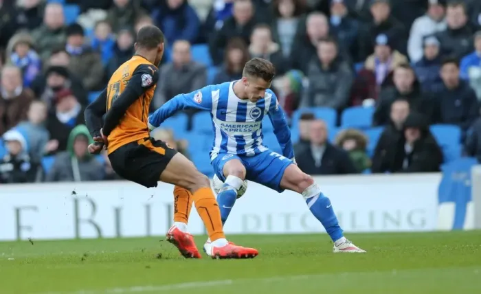 Framed Print : Joe Bennett in Action: Brighton & Hove Albion vs. Wolverhampton Wanderers, American Express Community Stadium (14th March 2015) Framed Print : Joe Bennett in Action: Brighton & Hove Albion vs. Wolverhampton Wanderers, American Express Community Stadium (14th March 2015)