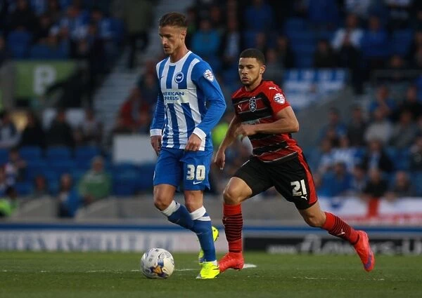 Joe Bennett in Action: Brighton and Hove Albion vs Huddersfield Town AFC, American Express Community Stadium, 14 April 2015