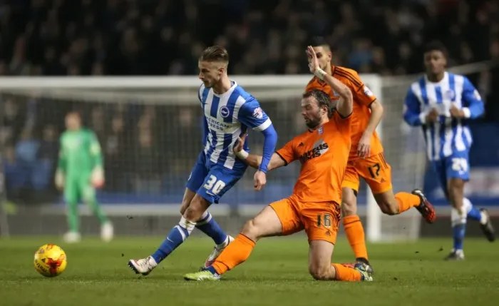 Framed Print : Joe Bennett in Action: Brighton & Hove Albion vs Ipswich Town, Sky Bet Championship, American Express Community Stadium (January 2015) Framed Print : Joe Bennett in Action: Brighton & Hove Albion vs Ipswich Town, Sky Bet Championship, American Express Community Stadium (January 2015)