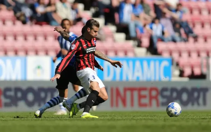 Framed Print : Joe Bennett in Action: Wigan Athletic vs. Brighton and Hove Albion, Sky Bet Championship 2015 Framed Print : Joe Bennett in Action: Wigan Athletic vs. Brighton and Hove Albion, Sky Bet Championship 2015