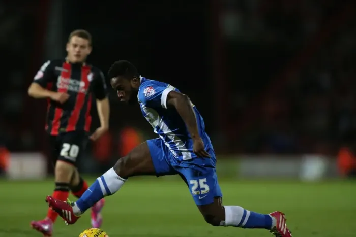 Framed Print : Kazenga Lua at American Express Community Stadium: Brighton & Hove Albion vs. Bournemouth, SkyBet Championship, 1st November 2014 Framed Print : Kazenga Lua at American Express Community Stadium: Brighton & Hove Albion vs. Bournemouth, SkyBet Championship, 1st November 2014