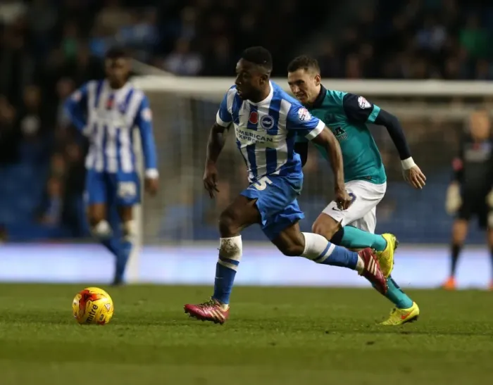 Framed Print : Kazenga LuaLua in Action: Brighton & Hove Albion vs. Wigan Athletic (Sky Bet Championship, 8 November 2014) Framed Print : Kazenga LuaLua in Action: Brighton & Hove Albion vs. Wigan Athletic (Sky Bet Championship, 8 November 2014)