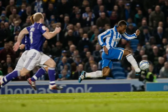 Framed Print : Kazenga LuaLua in Action: Brighton & Hove Albion vs Derby County, March 2012 Framed Print : Kazenga LuaLua in Action: Brighton & Hove Albion vs Derby County, March 2012