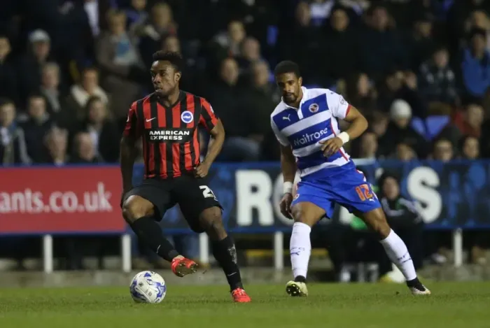 Framed Print : Kazenga LuaLua in Action: Brighton vs. Reading Championship Clash (10MAR15)