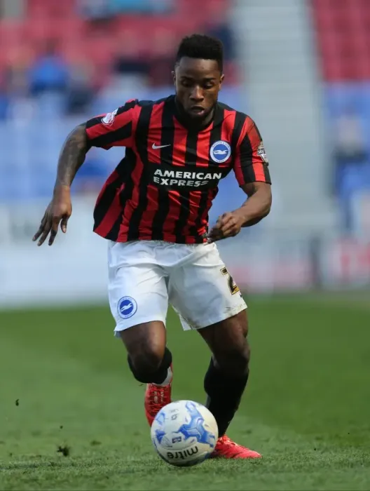 Framed Print : Kazenga LuaLua: In Action for Brighton against Wigan Athletic, Sky Bet Championship (18th April 2015) Framed Print : Kazenga LuaLua: In Action for Brighton against Wigan Athletic, Sky Bet Championship (18th April 2015)
