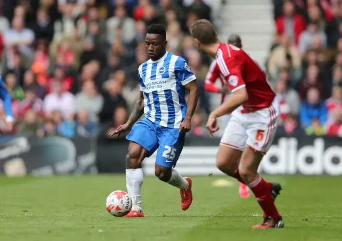 Framed Print : Kazenga LuaLua in Action: Middlesbrough vs. Brighton & Hove Albion, May 2015 (Sky Bet Championship) Framed Print : Kazenga LuaLua in Action: Middlesbrough vs. Brighton & Hove Albion, May 2015 (Sky Bet Championship)