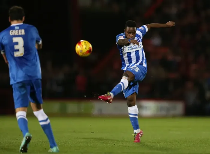 Framed Print : Kazenga LuaLua Shoots at American Express Community Stadium: Brighton and Hove Albion vs Bournemouth, SkyBet Championship 2014 Framed Print : Kazenga LuaLua Shoots at American Express Community Stadium: Brighton and Hove Albion vs Bournemouth, SkyBet Championship 2014