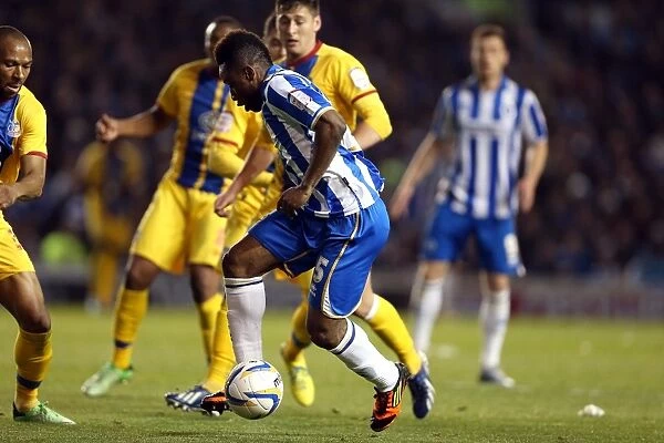 Kazenga LuaLua's Thrilling Aerial Battle: Brighton & Hove Albion vs. Crystal Palace in Championship Play-Off Semi-Final (May 13, 2013)