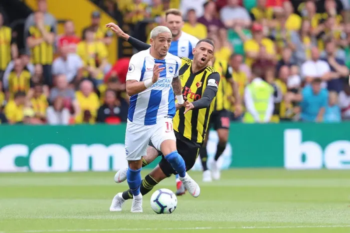 Framed Print : Knockaert vs. Holebas: Intense Midfield Battle in Watford vs. Brighton and Hove Albion (11AUG18) Framed Print : Knockaert vs. Holebas: Intense Midfield Battle in Watford vs. Brighton and Hove Albion (11AUG18)